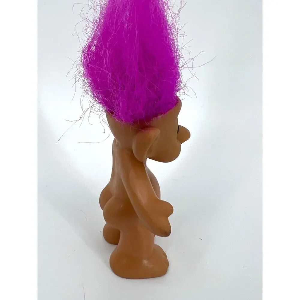 Vintage Lucky IMM Forest Troll Doll Purple Hair Brown Eyes